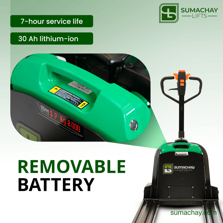 SELR20-S Electric Pallet Jack - Electronic Scale with 4400lb Capacity - Sumachay